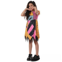 2024 halloween Costumes Kids Girls Cosplay Clothing The Nightmare Before Christmas Children Princess Sally With Bag Suit 2-10T