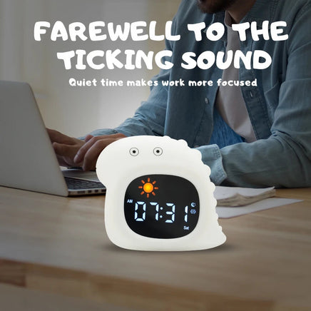 Night Light Clock Cat Baby Sleeping Training Musical Alarm Clock Led Night Table Light Children Sleep Training C