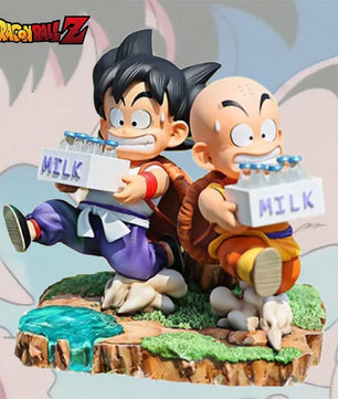 Lusy Store LLC Dragon Ball Figure Goku and Krillin Milk Delivery Model Action Figures Periphery Doll PVC Model 15cm Action Figure