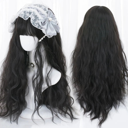 OLACARE Synthetic Super Long Curly Lolita Wig With Bangs 120cm Blonde White Pink Cute Fake Hair Women Halloween Cosplay Wigs Blue