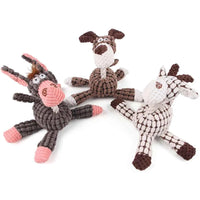 Donkey Plush Squeaky Dog Toy with Cotton Rope, Interactive & Chewable, Teeth Cleaning & Training Toy for Pets