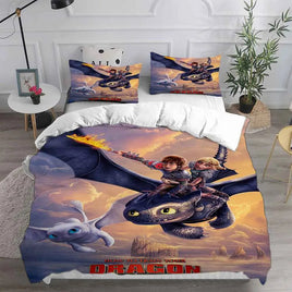 How to Train Your Dragon Bedding Sets Comforter Quilt Bed Cover Duvet Cover Pillow Case 2-3 Pieces Sets Bedroom Decoration Lusy Store
