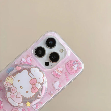 Kawaii Pink Hello Kitty MagSafe Magnetic Phone Case for iPhone 16 15 14 13 12 Pro Max