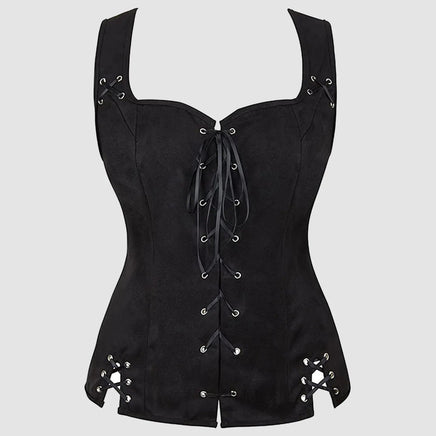 Steampunk Gothic Corsets Vest Tops Women Bustier Renaissance Blouse With Burlesque Pirate Backless Corset Halloween Costumes Black