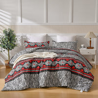 Lusy Store 3 Pieces Comforter Set Bed In A Bag, Breathable Quilted Style Bedding Sets, Luxury Fluffy Soft Comforter For All Season 