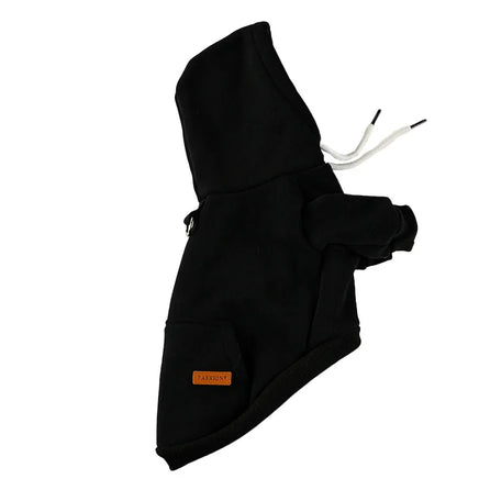 Dog Hoodie Small And Medium Dog Vest Outdoor Sweatshirt Bulldog Husky Warm Fleece Pet Clothing Puppy Costume Black