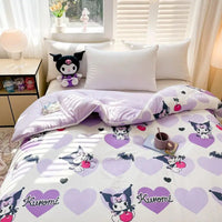 Sanrio Kawaii Hello Kitty Kuromi My melody Pochacco Cinnamoroll Cute Anime Quilt Kawaii Student Dormitory Quilt Set Holiday Gift Lusy Store