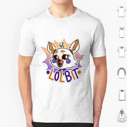 Lolbit T Shirt Cotton Men Women DIY Print Fnaf Lolbit Game Horror Five Nights At Video Game Fnaf Lolbit Animatronic Cute M-Tee-White
