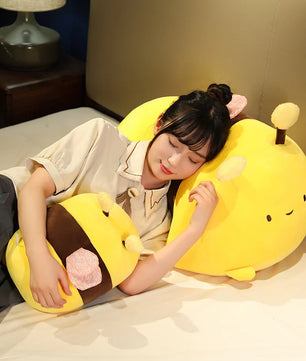 Lusy Store LLC Bee Plush Pillows Stuffed Cartoon Animals Plushie Super Soft Hugging Pillow Bedding Sleeping Cute Gifts Plush