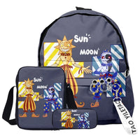 Trendy Popular Funny sundrop fnaf 3D Print 3pcs/Set pupil School Bags Laptop Daypack Backpack Inclined shoulder bag Pencil Case Lusy Store