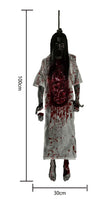 Halloween Skeleton Ghost Window Sticker Horror Female Ghost Window Clings Decals Bloody Skull Wall Sticker Halloween Party Decor 1pcs A