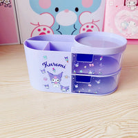 Sanrio Desktop Transparent Drawer Pen Holder Cute Kuromi Cinnamoroll Students Creative Cartoon Pen Holder Stationery Storage Box C