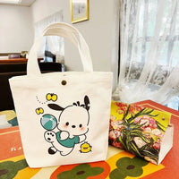 Sanrio Hello Kitty Shoulder Bag For Women Kuromi Cinnamoroll Canvas Shopping Bag Casual Large Capacity Waterproof Girl'S Handbag 08