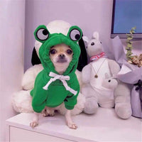 Cute Dog Hoodie Frog Shape Dog Coats Pet Halloween Cosplay Costume Pet Clothes for Puppies Cat