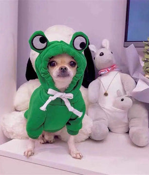 Lusy Store LLC Cute Dog Hoodie Frog Shape Dog Coats Pet Halloween Cosplay Costume Pet Clothes for Puppies Cat pet