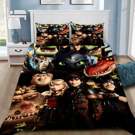 How to TrainS Your D-dragons Bedding Set Your D-dragons Duvet Cover Pillowcase Adult Boy Girl Single Twin Full Queen King Size Lusy Store