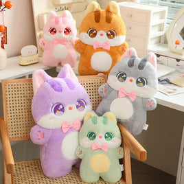 Lusy Store LLC Cute Cat With Bowtie Stuffed Soft Throw Pillow Plush Gift Plush