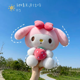Lusy Store 25CM Plushies Sanrio My Melody Plush Dolls Toys My Melody Strawberry Stuffed Animals Plush Toy Home Decor Girl Birthday Gift 