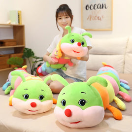 Lusy Store LLC Lovely Soft Colorful Caterpillar Plush Toy Pillow Kids Children Stuffed Plush Toys Worm Soft Plush Gift Plush