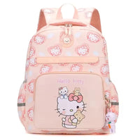 Hello Kitty Cartoon Printed Student School Bag Female Large Capacity Children's Night Reflective Casual Simple Backpack