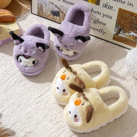Hello Kitty Cinnamoroll Kuromi Plush Slippers - Winter Kawaii Home Shoes
