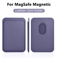 For Magsafe Magnetic Wallet Phone Case For iPhone 14 13 12 Pro Max Leather Card Holder Bag Purple