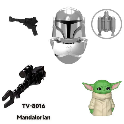 Star Wars Mandalorian Mini Robot Figure Toy - Han Solo, C-3PO, Leia, Darth Vader, Boba Fett Blocks TV8016