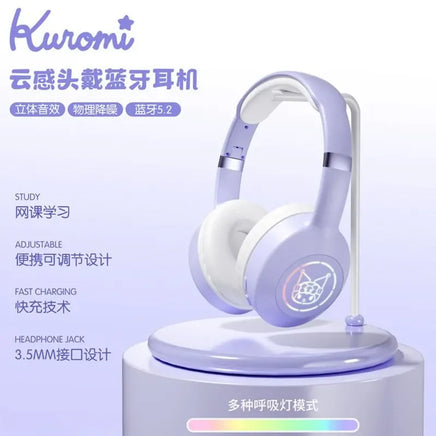 Kuromi Bluetooth Headphone Wireless Headsets Anime Cartoon Stereo Cinnamoroll Headset Earphone with Mic Fashion Gifts KLM