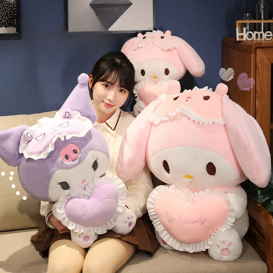 Lusy Store LLC My Melody Big Size Kuromi Stuffed Animal Cute Cartoon Room Decoration Girl Festival Gift Plush