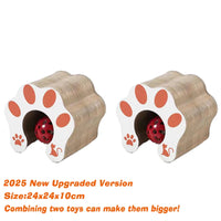 Magic Organ Cat Scratching Board Interactive Cat Toy with Ball Scalable Round Corrugated Cat Scratcher Toy Kitten Game Supplies 2PCS