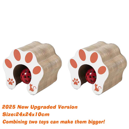 Magic Organ Cat Scratching Board Interactive Cat Toy with Ball Scalable Round Corrugated Cat Scratcher Toy Kitten Game Supplies 2PCS