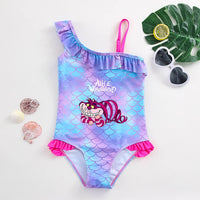 Alice in Wonderland Girls Swimsuit Mermaid Fish Scale One-Piece Bathing Suits Children's Dresses Summer Swimwear Beach Suit Kids Lusy Store