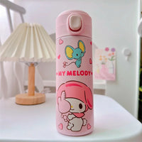 Sanrio Hello Kitty Kuromi Melody Cartoon Stainless Bounce Cup Creative Trending Student Water Bottle Large Capacity Thermos Cup 6 420ML