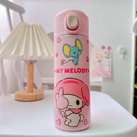 Sanrio Hello Kitty Kuromi Melody Cartoon Stainless Bounce Cup Creative Trending Student Water Bottle Large Capacity Thermos Cup 6 420ML