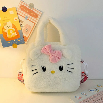 Sanrio Bag Kawaii Kuromi Cinnamoroll My Melody Cartoon Anime Plush Handbag Cosmetic Bag Travel Storage Bag Women Girl Gifts style D 20 15cm