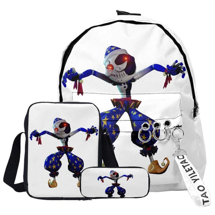 Trendy Popular Funny sundrop fnaf 3D Print 3pcs/Set pupil School Bags Laptop Daypack Backpack Inclined shoulder bag Pencil Case Lusy Store
