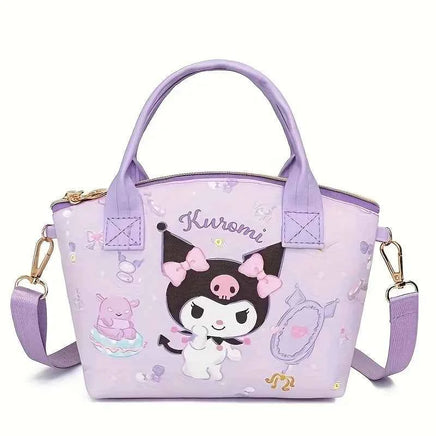Lovely Sanrio Cinnamoroll Hello Kitty Tote Handbag Stylish Versatile with Adorable Kuromi Mymelody Prints Perfect Shoulder Bag kuromi