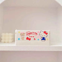 Sanrio Kawaii Hello Kitty My Melody Kuromi Cinnamoroll Desktop Storage Box Foldable Stackable Cosmetic Organizer Desktop Storage 14