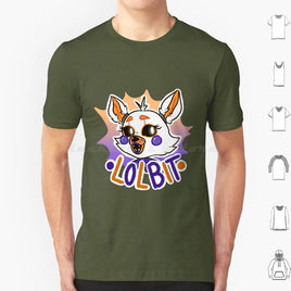 Lolbit T Shirt Cotton Men Women DIY Print Fnaf Lolbit Game Horror Five Nights At Video Game Fnaf Lolbit Animatronic Cute M-Tee-Moss Green