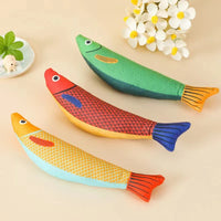 Cat Toy Catnip 3D Simulation Fish Saury Goldfish Kitten Toys Pillowfish Interactive Sounding Cat Chew Bite Plush Toy Cat Supply