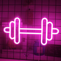 Lusy Store LLC Fitness Neon Sign Dumbbell LED Light Gym Art Wall Decoration Neon Sign