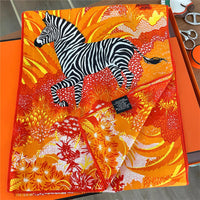 POBING 30% Silk 70%Cashmere Scarf Women Hand Rolled Luxury Printed Long Scarves Wraps Bandana Big Shawls Hijabs Female Foulards Lusy Store