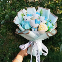 Hello Kitty Plush Bouquet Anime Rose Soap Flowers Home Wedding Decoration Christmas Valentine's Day Gift Plush bouquet-3