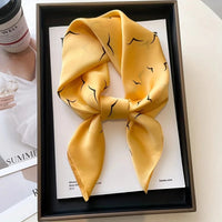 27.56" Paisley Print Small Square Scarf Simulated Silk Thin Neck Scarf Mature Style Sunscreen Headscarf For Women Lusy Store