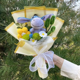 Lusy Store LLC Winnie the Pool Eeyore Bouquet Stuffed Animals Flower Bouquet Home Decoration Valentine Christmas Gifts Bouquet