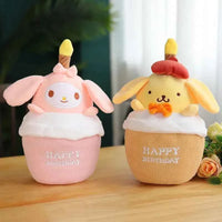 Sanrio Kuromi Birthday Cake Shape Musical Plush Doll Pudding Dog Yugui Dog Singing Candle Luminous Doll fantasy Game