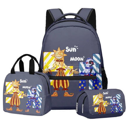 Trendy Popular Novelty sundrop FNAF 3D Printed 3pcs/Set student School Bags Travel Notebook Backpack Lunch bag Pencil Case Lusy Store