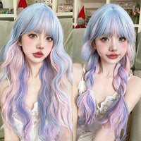 OLACARE Synthetic Super Long Curly Lolita Wig With Bangs 120cm Blonde White Pink Cute Fake Hair Women Halloween Cosplay Wigs P8 613