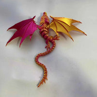 Flying Dragon With Joint Model, Dragon Creative Collection Aquarium Decoration, Home Decoration Room Decor Halloween Gifts Red Gold