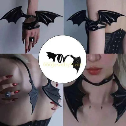 F2TD Chokers Bat Wing Necklace Portable for Halloween Costumes and Themed Parties